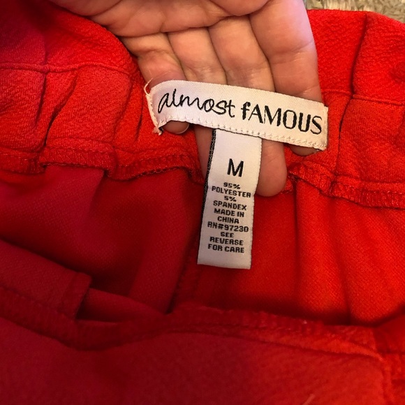 Red High Waist Paperbag Bow Tie Pants - Picture 10 of 10